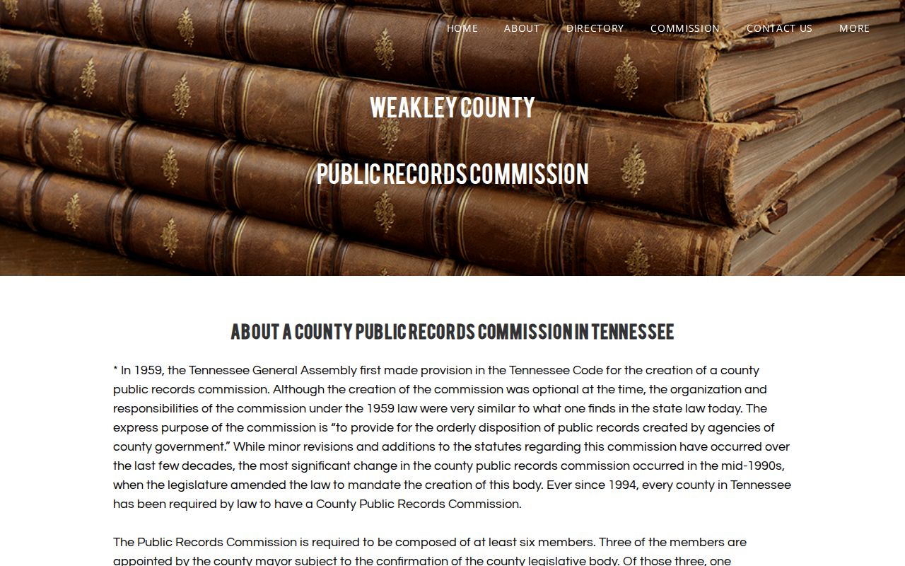 Weakley County historical release records archives contact